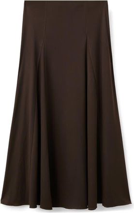 Mango Odette Godet Pleat Skirt in Brown at Nordstrom, Size X-Large