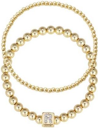 Adornia Set of 2 Gold Plated Stretch Bracelets in Gold-R at Nordstrom Rack
