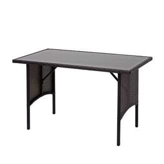 Hhg Mesa De Comedor De Polirrat&aacute;n Hhg 794, Mesa De Comedor Mesa De Jard&iacute;n, Catering 112x60cm, Negro