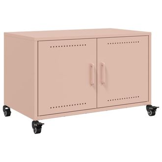 vidaXL Mueble Para Tv Acero Laminado En Fr&iacute;o Rosa 68x39x43,5 Cm Vidaxl