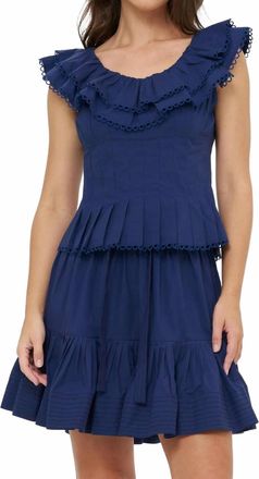 Oliphant Ginny Mini Skirt In Tisbury Navy