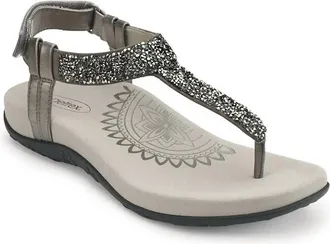 Aetrex Womens Jade Sandal In Sparkle Grey