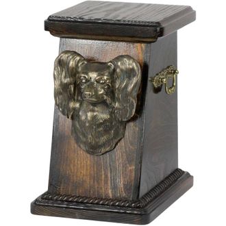 OEM Papillon, Spaniel Continental: Urna Para Cenizas De Perro, Elegante Urna Con Estatuilla, Urna Conmemorativa Con Busto De Perro De Art-dog