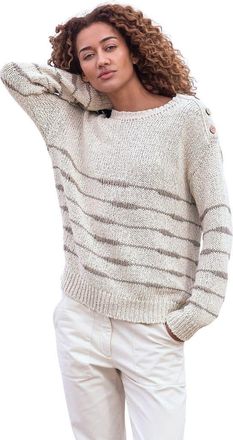 Celtic & Co. Drop Stitch Breton Sweater in Oatmeal Taupe at Nordstrom, Size X-Large