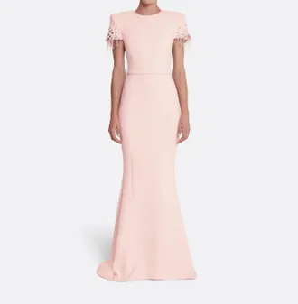 SAFiYAA Parker Delicate Pastel Gown In Pale Pink