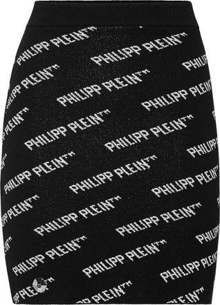 Philipp Plein Knit Short Skirt All over PP