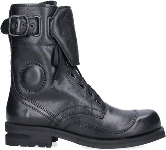 Kiko Kostadinov Black Lace-Up Buckle Leather Boots