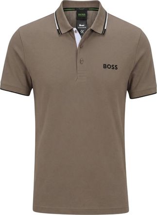 HUGO BOSS Brown Logo Shirt Collar Polo