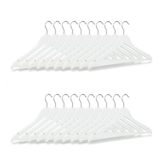 Relaxdays Pack De 80 Perchas Ropa, Colgadores Para Pantalones Y Camisas, Gancho Con Giro De 360&deg;, 23 X 44 X 1 Cm, Blanco