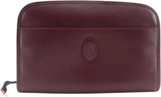 Cartier Pre-owned Vintage Leren Clutch - Dames - Vintage Clutch - Rood - ONE Size - Leer - Vintage