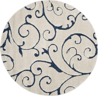 Safavieh Alfombra de polipropileno beige/azul, 152 cm