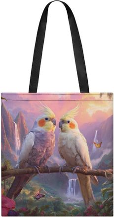 Generic Tropical Cockatoo Parrot Birds Tote Bag for Women Men Shoulder Bags Purses Pouch Handbags