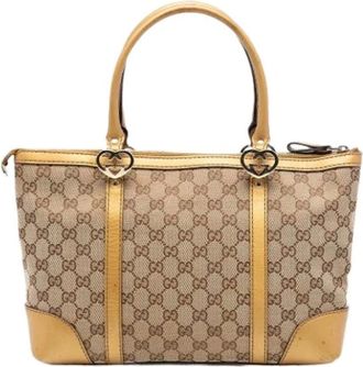 Gucci Pre-owned Handbags, female, Beige, Size: ONE SIZE Pre-owned Vintage Tote