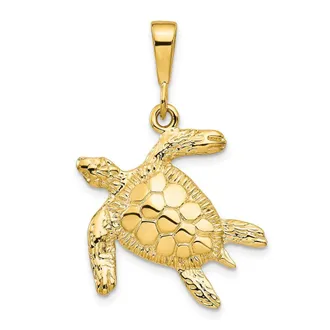 Diamond2Deal 10k Yellow Gold Turtle Pendant
