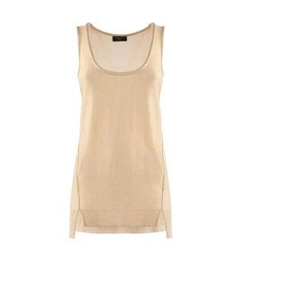 Nenette Sleeveless Tops, female, Yellow, Size: S Shiny Lurex Knit Top