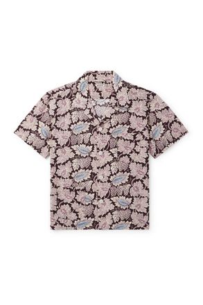 Bode Wisteria Camp-Collar Printed Cotton and Silk-Blend Shirt