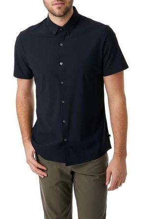 7 Diamonds American Me Slim Fit Short Sleeve Button-Up Performance Shirt in Navy at Nordstrom, Size Xx-Large