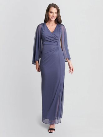 Gina Bacconi Womens Estefany V Neck Embellished Maxi Dress - Purple - Size 10 UK