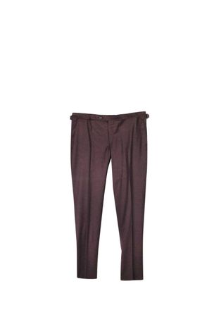 Thom Sweeney Burgundy Wool Tailored Trousers Size L