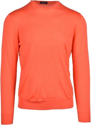 Drumohr Maglioncino Girocollo - Heren - Ronde hals truien - Oranje - L - Wol - Truien & Vesten