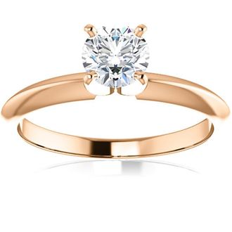 Pompeii3 1/2 Ct Lab Grown Diamond Solitaire Engagement Ring 14k White Rose or Yellow Gold