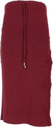 Ermanno Scervino Gonna In Maglia Lace Detail Knit Mini Skirt