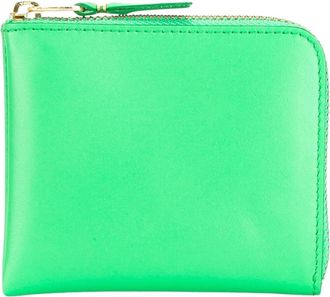 Comme Des Gar&ccedil;ons Groene leren portemonnee met gouden hardware - Heren - Portefeuilles - Groen - ONE Size - Leer - Accessoires