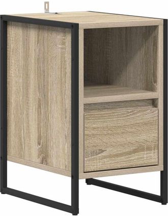 vidaXL Mesa De Noche Sonoma 39,5 X 30 X 50 Cm Madera Contrachapada Vidaxl