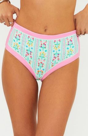 Beach Riot Marcella High Waist Bikini Bottoms in Fruit Blooms at Nordstrom, Size X-Large