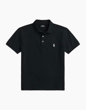 Polo Ralph Lauren Mens Polo Ralph Lauren Stretch Mesh Custom Slim Polo 040 Black/Smoke - Size: 38
