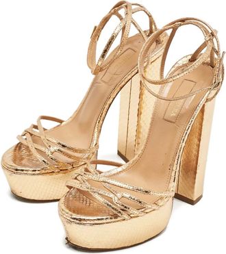 Aquazzura Sandali con plateau - Oro