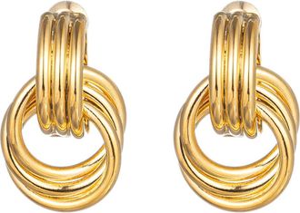 Eye Candy Los Angeles Lisa 24K Gold Plated Open Circle Drop Hoop Earrings at Nordstrom Rack