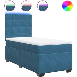vidaXL Cama Box Spring Con Colch&oacute;n Terciopelo Azul 90x190 Cm Vidaxl