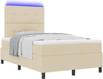 vidaXL Box Spring Bed with Mattress Cream 120 x 200 cm Fabric vidaXL