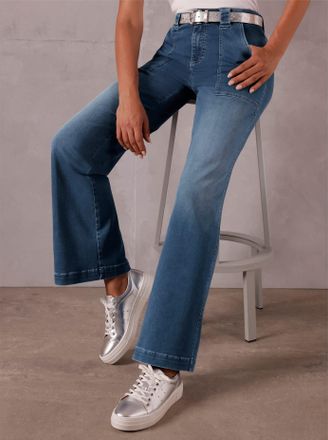 Cr&eacute;ation L Bequeme Jeans CREATION L PREMIUM, Damen, Gr. 36, Normalgr&ouml;ssen, blau, bleached, 57% Baumwolle, 33% Modal, 8% Elastomultiester, 2% Elasthan, unifarben,