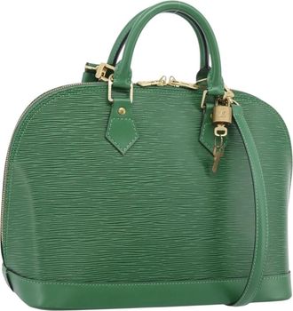 Louis Vuitton Alma Epi Leather Green Leather Handbag (Pre-Owned)