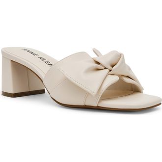 Anne Klein Kizmet Bow Slide Sandal in Bone at Nordstrom, Size 9