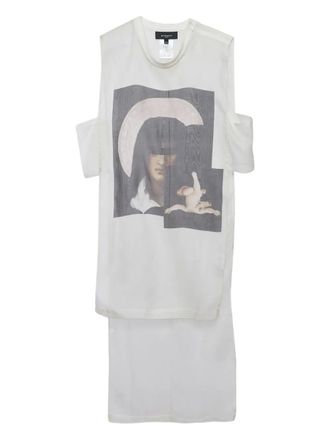 Givenchy Canotta in seta con stampa grafica - Bianco