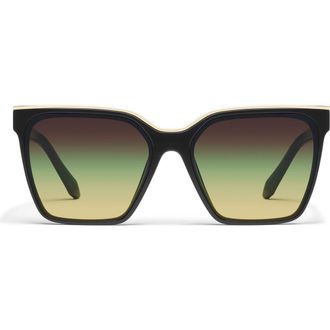 Quay Level Up 60mm Square Sunglasses in Black/Pistachio Glow at Nordstrom