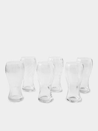 NasonMoretti Set of 6 Marilyn Hand-Blown Murano Beer Glasses