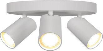 AkunaDecor Plaf&oacute;n De 3 Luces De Mantra De La Serie Sal Acabado En Blanco