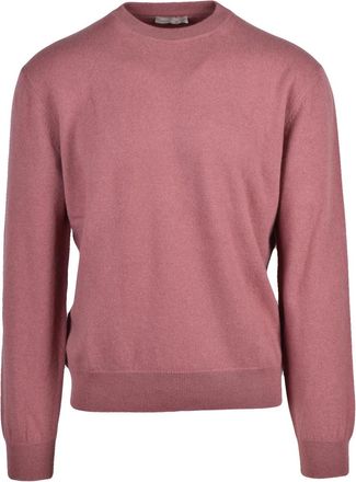 Daniele Fiesoli Cashmere Crewneck Sweater In Delicate Old Rose Shade
