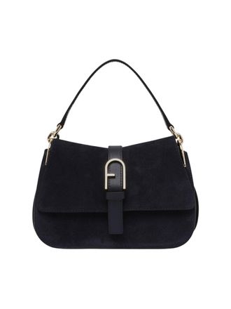 Furla Flow Mini Structured Rectangular Suede Shoulder Bag