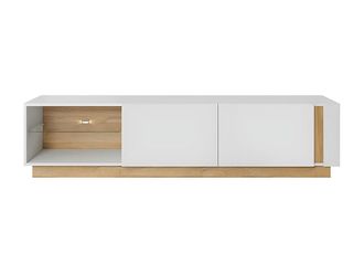VENTE-UNIQUE.COM Mueble bajo de tv madera color natural claro, blanco