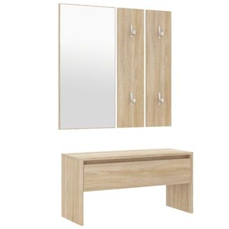 vidaXL Vidaxl - Set De Muebles De Recibidor Madera Contrachapada Roble Sonoma