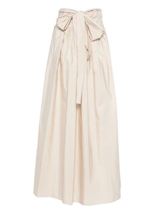 CO. GO bow-detail gathered skirt - women - Fabric - 2 - Neutrals