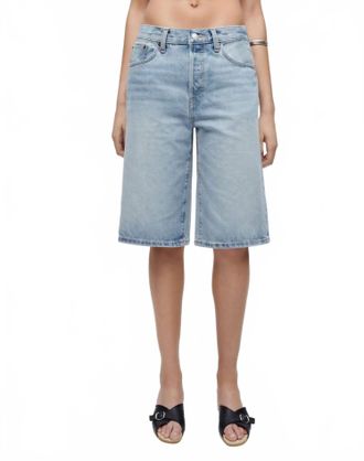 Re/Done Skater Jean Shorts In Marea Wash