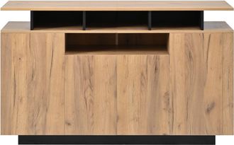 Urban Meuble Aparador efecto madera natural con 4 nichos abiertos y 4 puertas