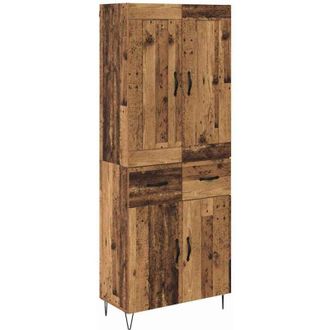vidaXL Aparador alto con cajón Madera envejecida 69,5 x 34 x 180 cm vidaXL