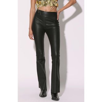 Walter Baker Lexie Leather Flare Leg Pants in Black at Nordstrom Rack, Size Large